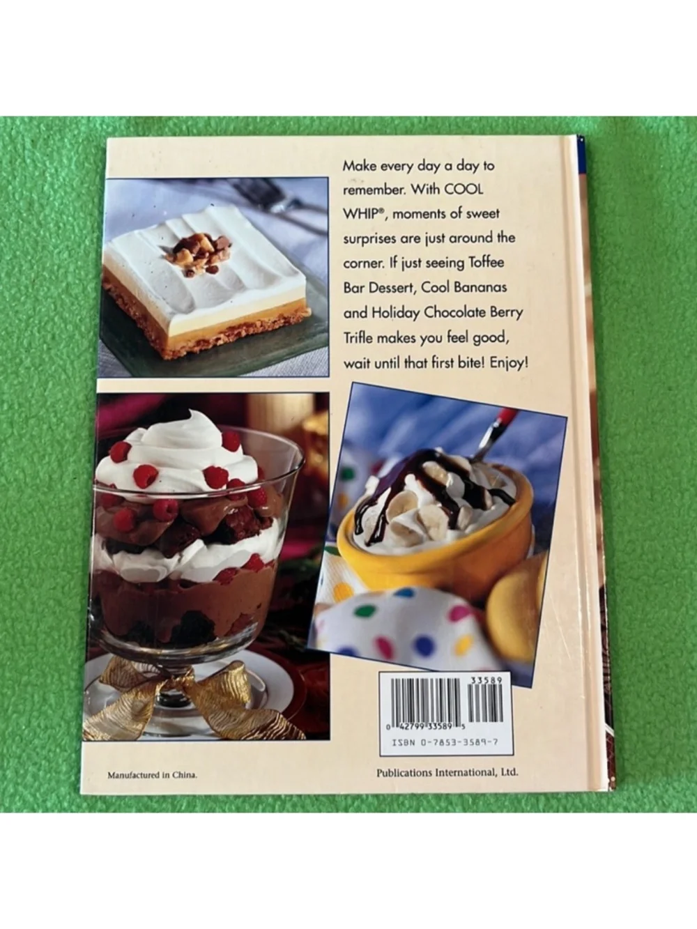 Celebrate With Cool Whip Cookbook Recipes HC Book